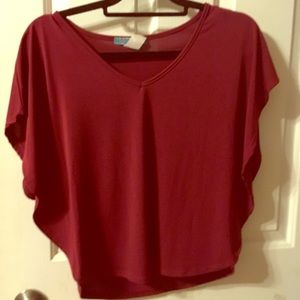 PRICE NEGOTIABLE Merlot Bat Wing Blouse